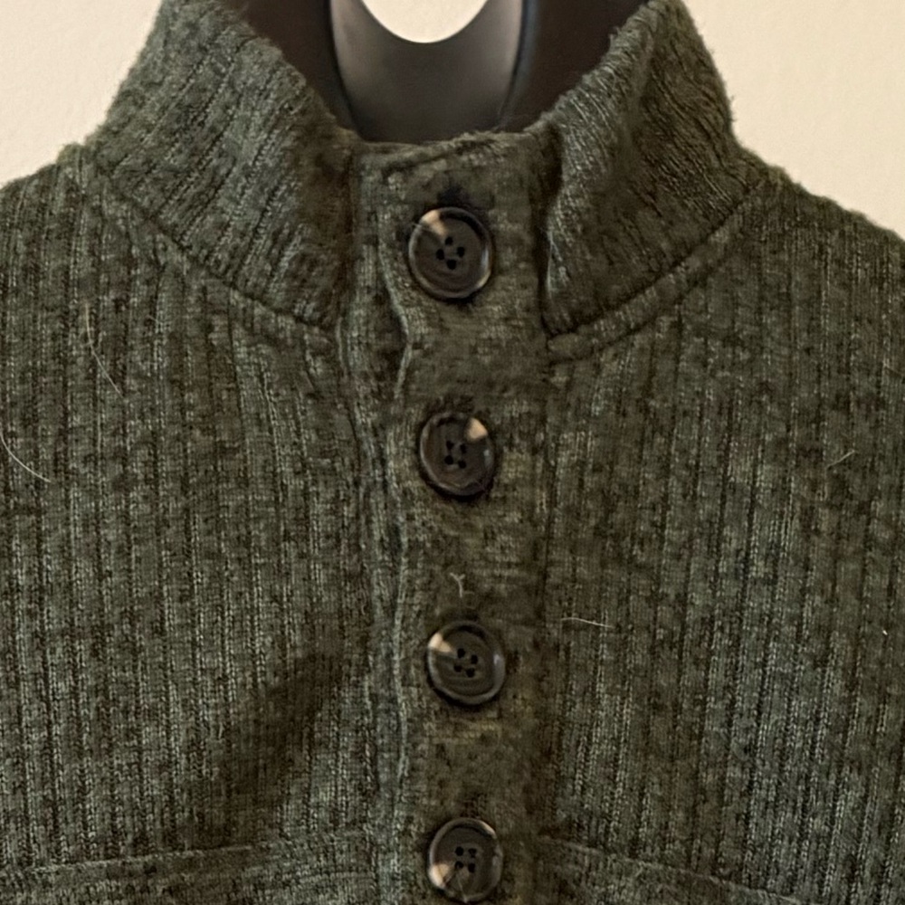 Olive Green Men's Crewneck Sweater - Picture 2 of 6